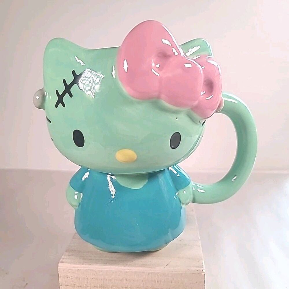 Hello Kitty Green Halloween Frankenstein Full Body Sculpted Coffee Mug